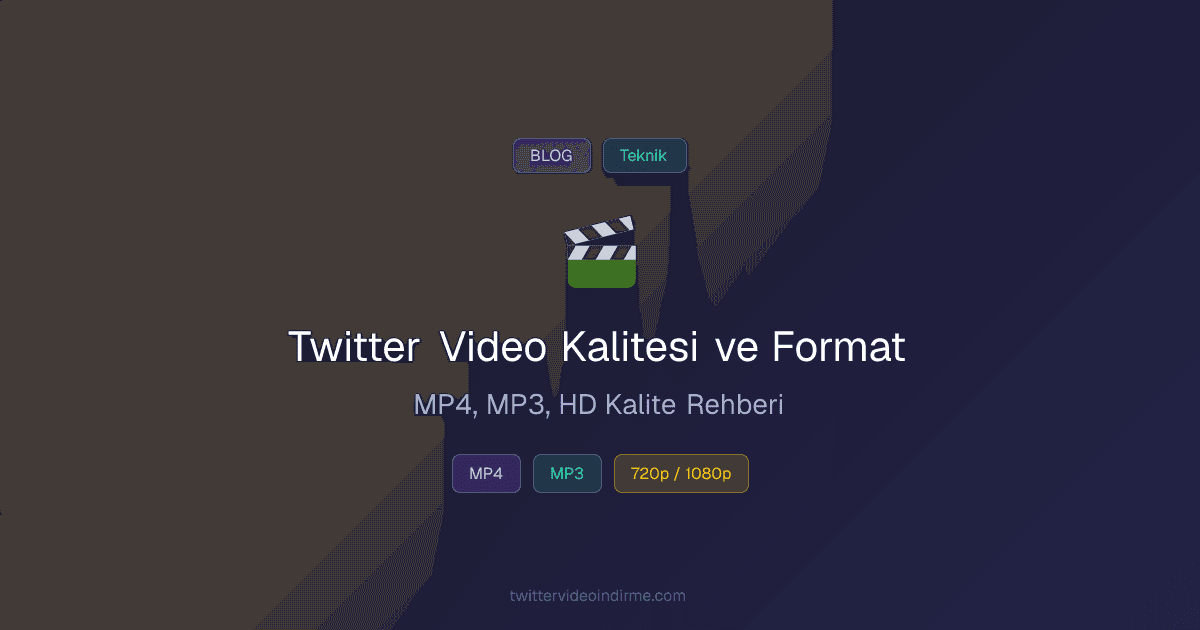 Twitter Video Kalitesi ve Format Rehberi: MP4, MP3, M4A (2026)